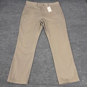 Free Fly Pant Men 38X32 Khaki Anchor Chino Cotton Stretch Straight Everyday Wear